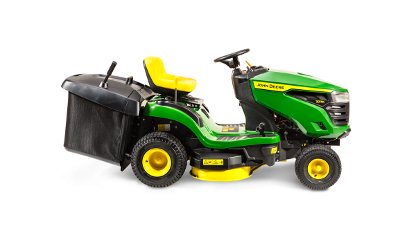 John Deere X117R mit Heckfangkorb